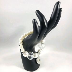 Pearl and Silver Button Bracelet Bundle